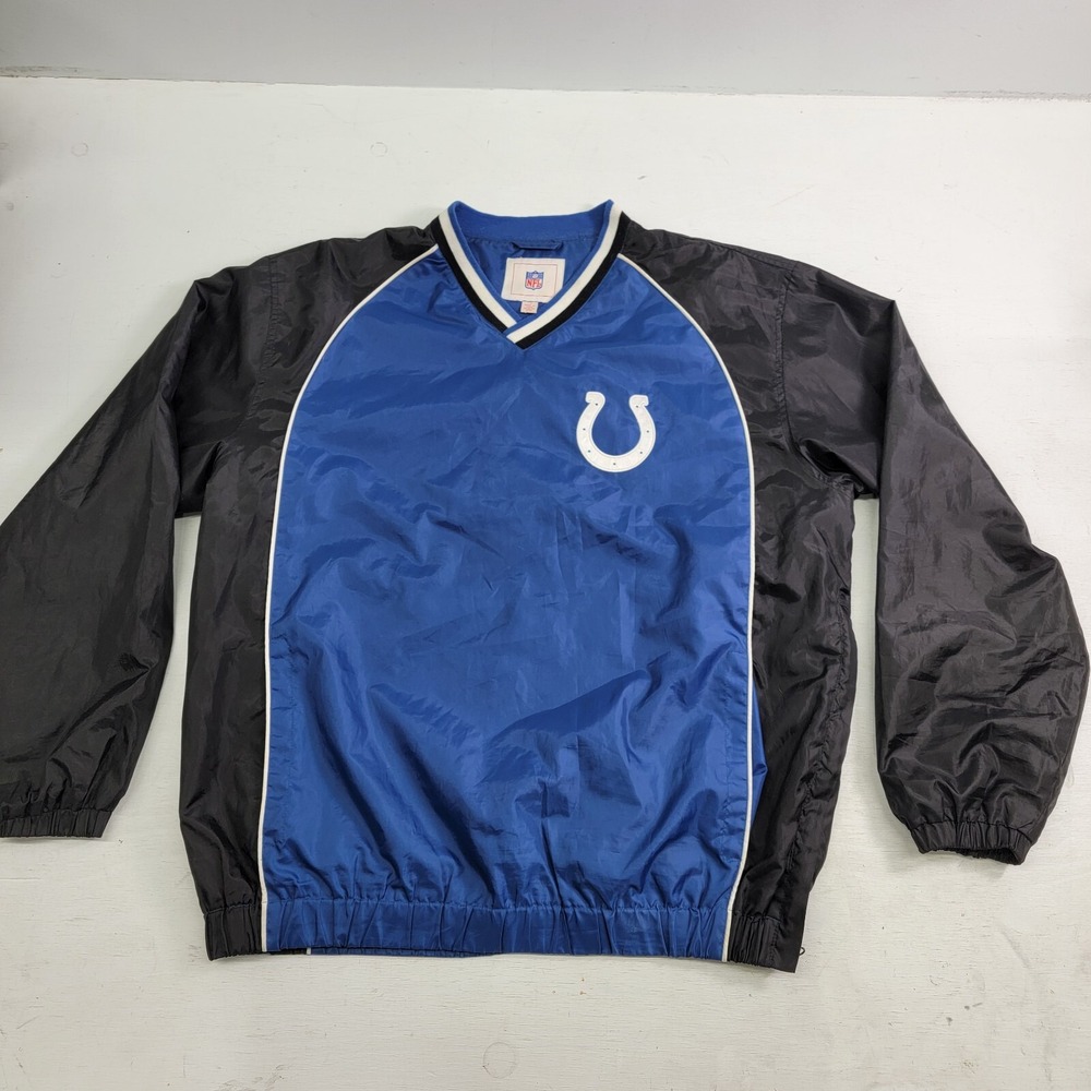 Vintage Indianapolis Colts NFL Lightweight Pullover Windbreaker Jacket Mens Sz L